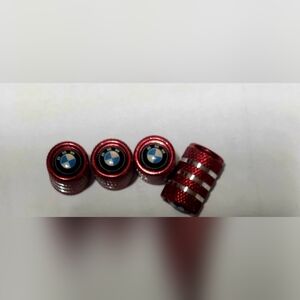 Red BMW Tire Valve Caps